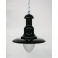 Fischermannslampe, schwarz lackiert, kleine Ausführung, Schirm-Ø 26 cm