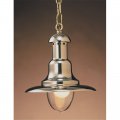 Fischermannslampe Messing, klein, Schirm- Ø 26 cm Gesandstrahlt