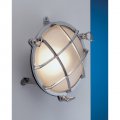 Gitterlampe verchromt mit Befestigungsfüßen, rund Transparent, Ø 215, max. 75 W