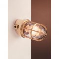 Messing Gitterlampe, rund, schmal für Wandmontage im 15 ° Winkel, Ø 100 mm Transparent