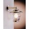 Messinglampe mit gewölbtem Glasschirm
