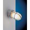 Gitterlampe verchromt, rund, schmal für Wandmontage im 15 ° Winkel, Ø 100 mm